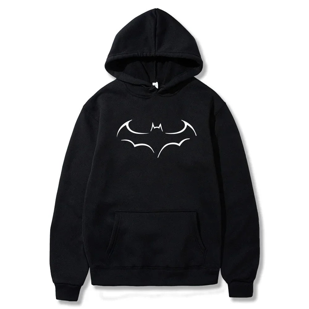 Bat Print Casual Hoodie